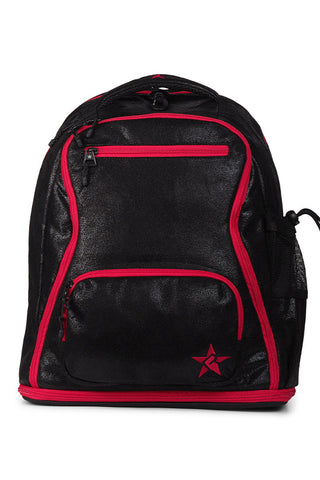Faux Suede in Black Rebel Dream Bag Plus with Red Zipper
